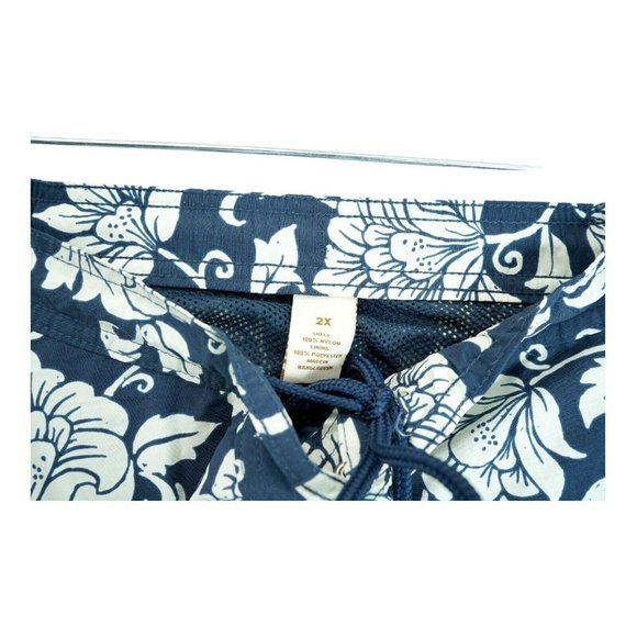 NWT Caribbean Big Man Navy Floral Men's Swimwear trunks Size 2X ~ MSRP $55 - Picture 4 of 6